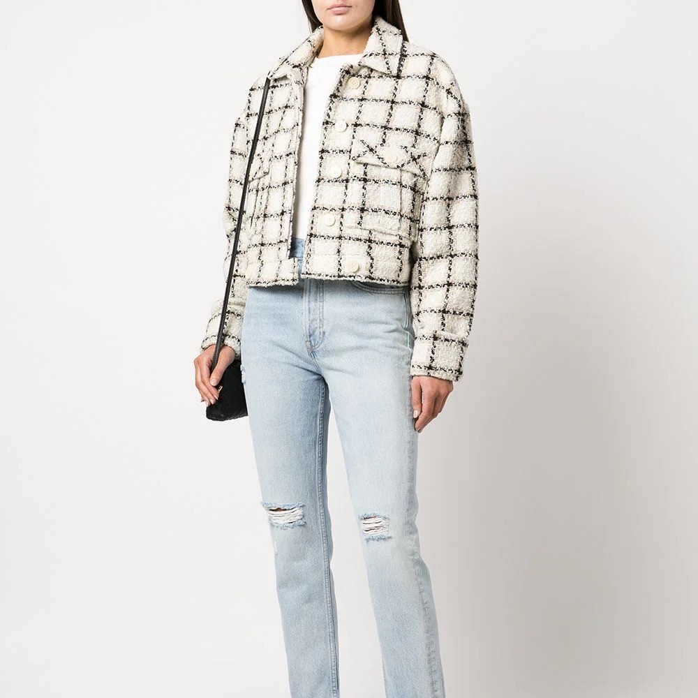 Anine Bing Adriana Plaid Jacket Size Small